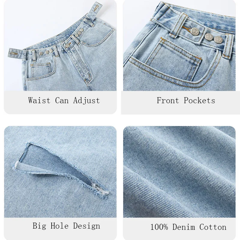 Женские джинсовые шорты с широкими штанинами свободные шорты-бермуды завышенной