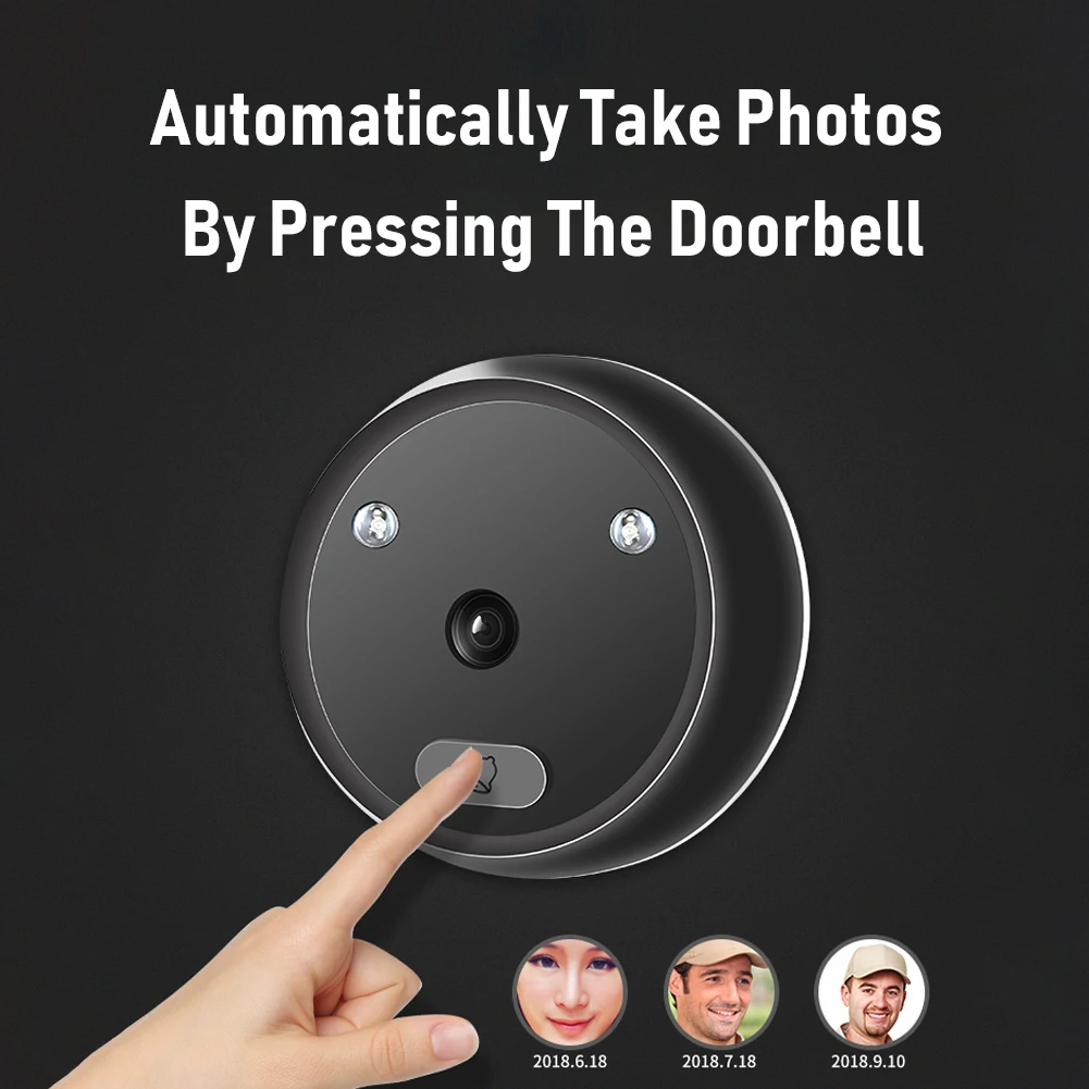 

R11 Smart Cordless for Warehouses Home Office 2.4 inch Digital Doorbell IR Night Vision Peephole Door Eye Viewer Camera