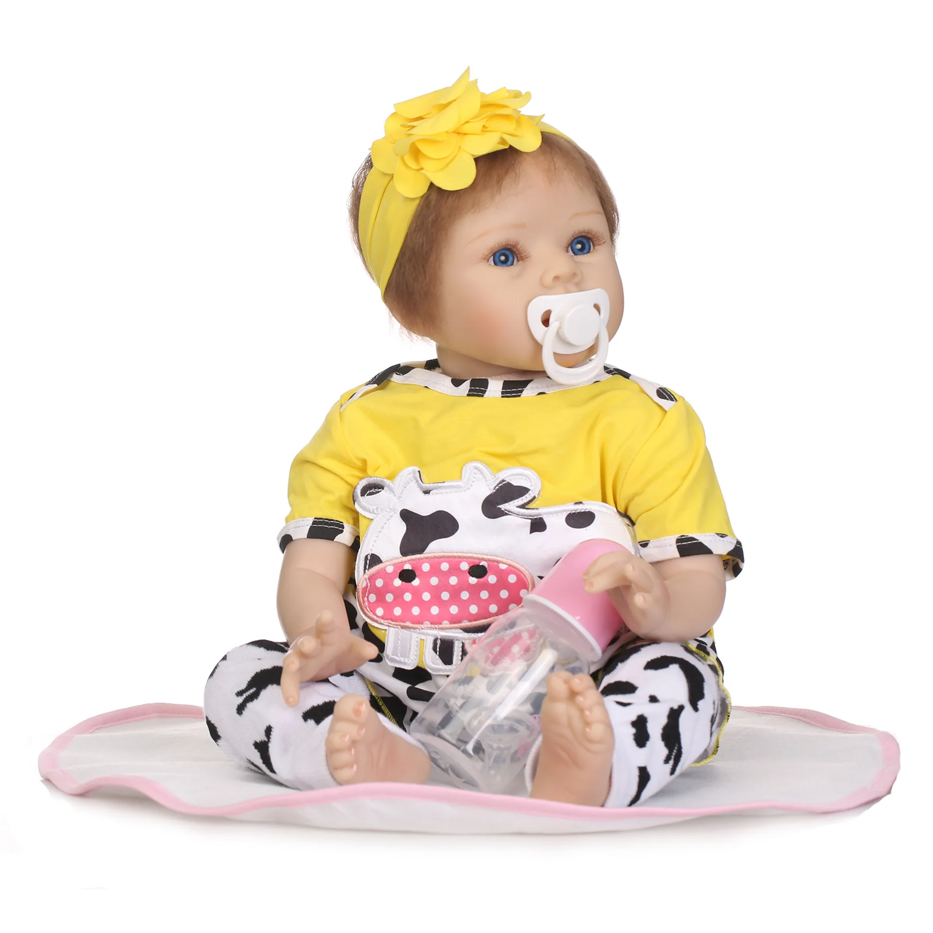 

NPK 55Cm Doll Soft Cloth Body Baby Reborn Silicone Dolls Toys for Girls Original Doll Real Playmate Lifelike Dolls Christmas Kid