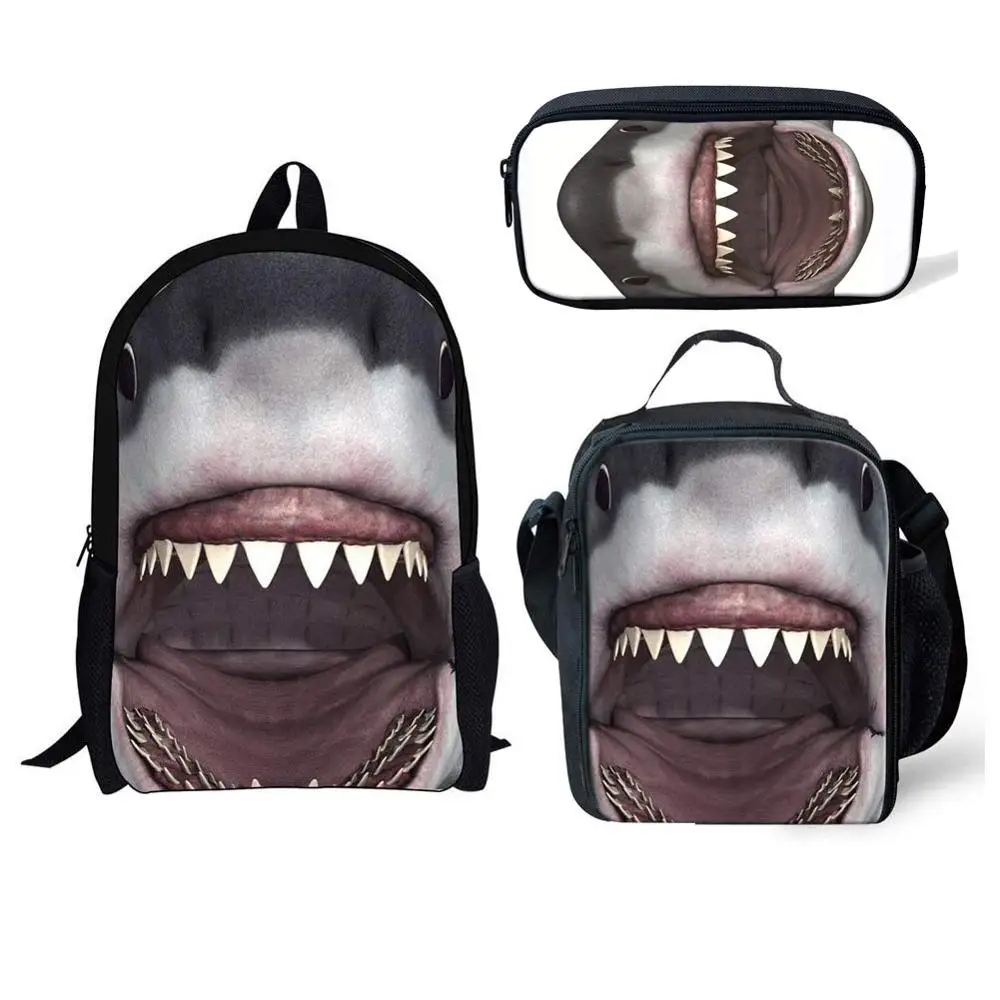 Милые животные Акула 3D печать детские школьные сумки для подростков мальчиков