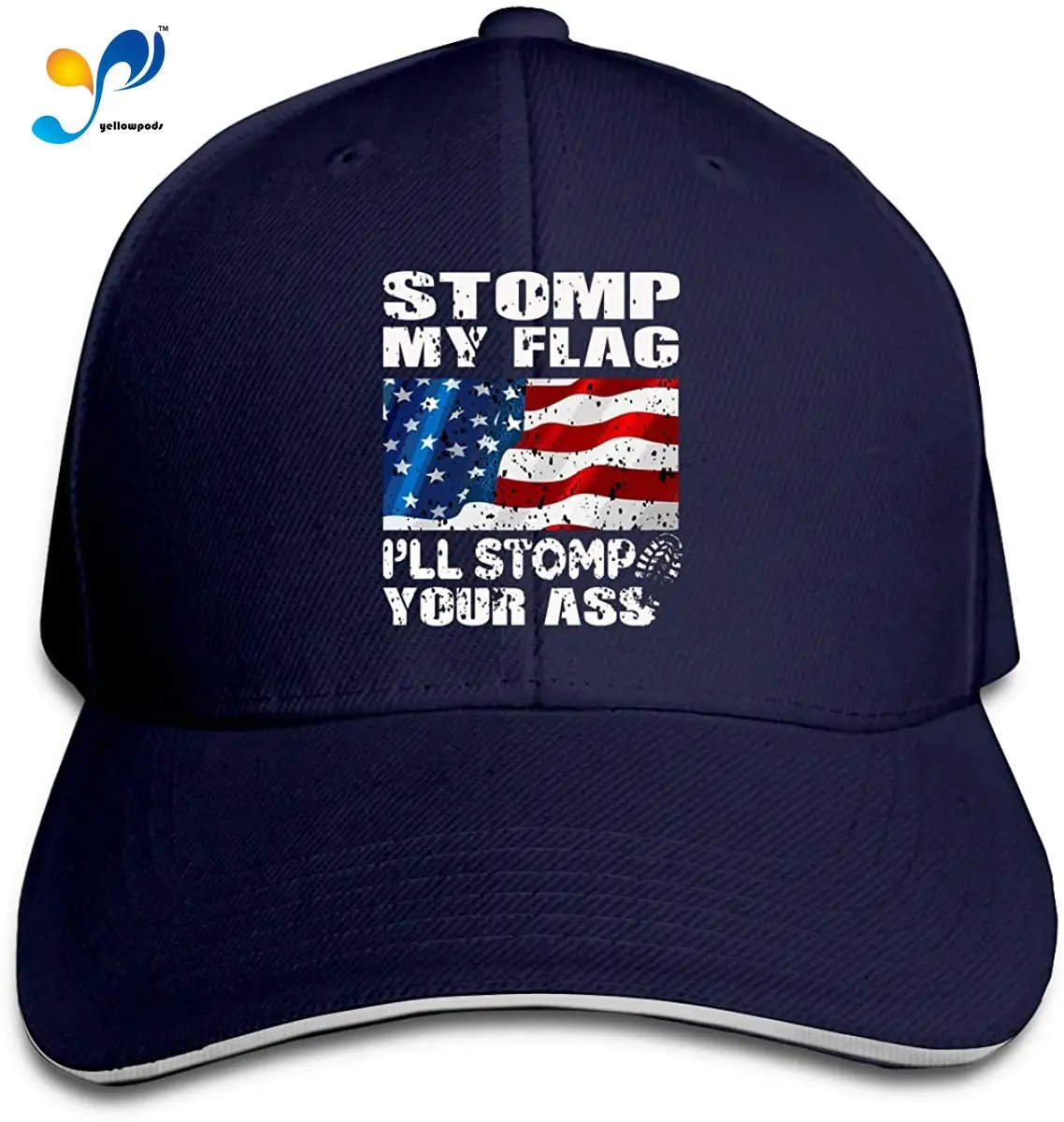 

Stomp My Flag I'll Stomp Your Ass Men Cotton Classic Baseball Cap Adjustable Size