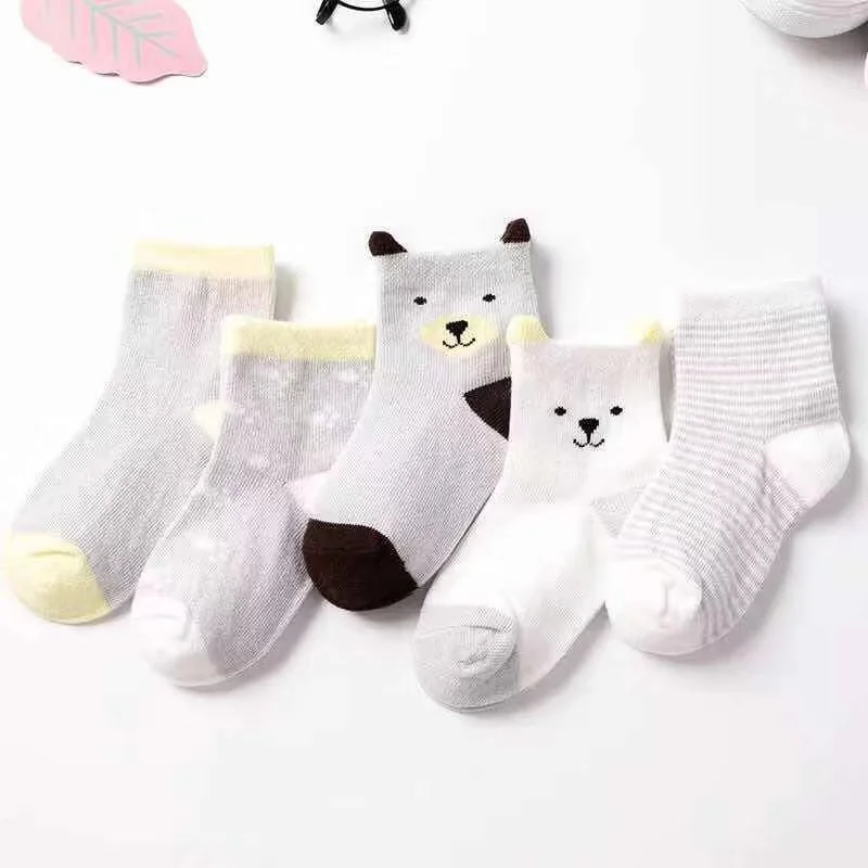 5Pairs/Lot 0-3Years Infant Baby Socks 100% Cotton Baby Socks Cute Newborn Boy Toddler Socks Baby Girl Cartoon Socks Unisex Socks