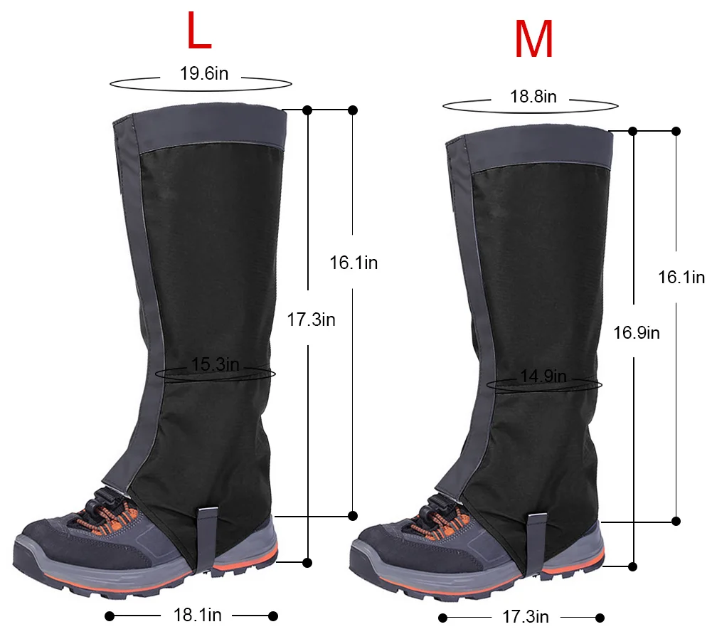 Гетры для ног водонепроницаемые износостойкие на липучке до колена Защитные