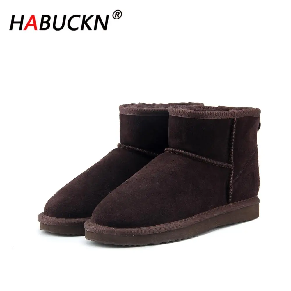 Модные зимние сапоги HABUCKN из натуральной кожи женские высококачественные