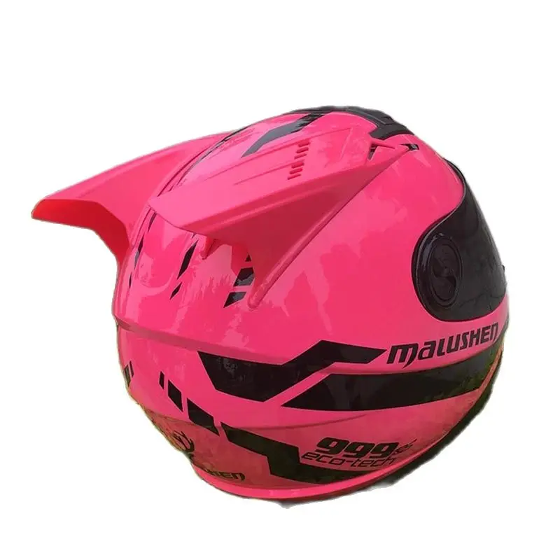 Мотоциклетный шлем malushen защитный розовый на все лицо зимний сезон | Автомобили и