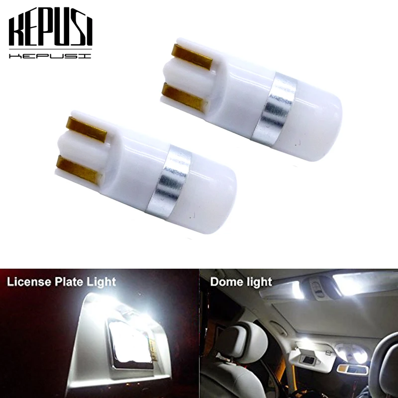 

2PCS T10 W5W LED Car Clearance Lights Reading Lamp 3030 SMD Auto Interior Vehicle Dome Door Bulb Accessories Pure White 6500K