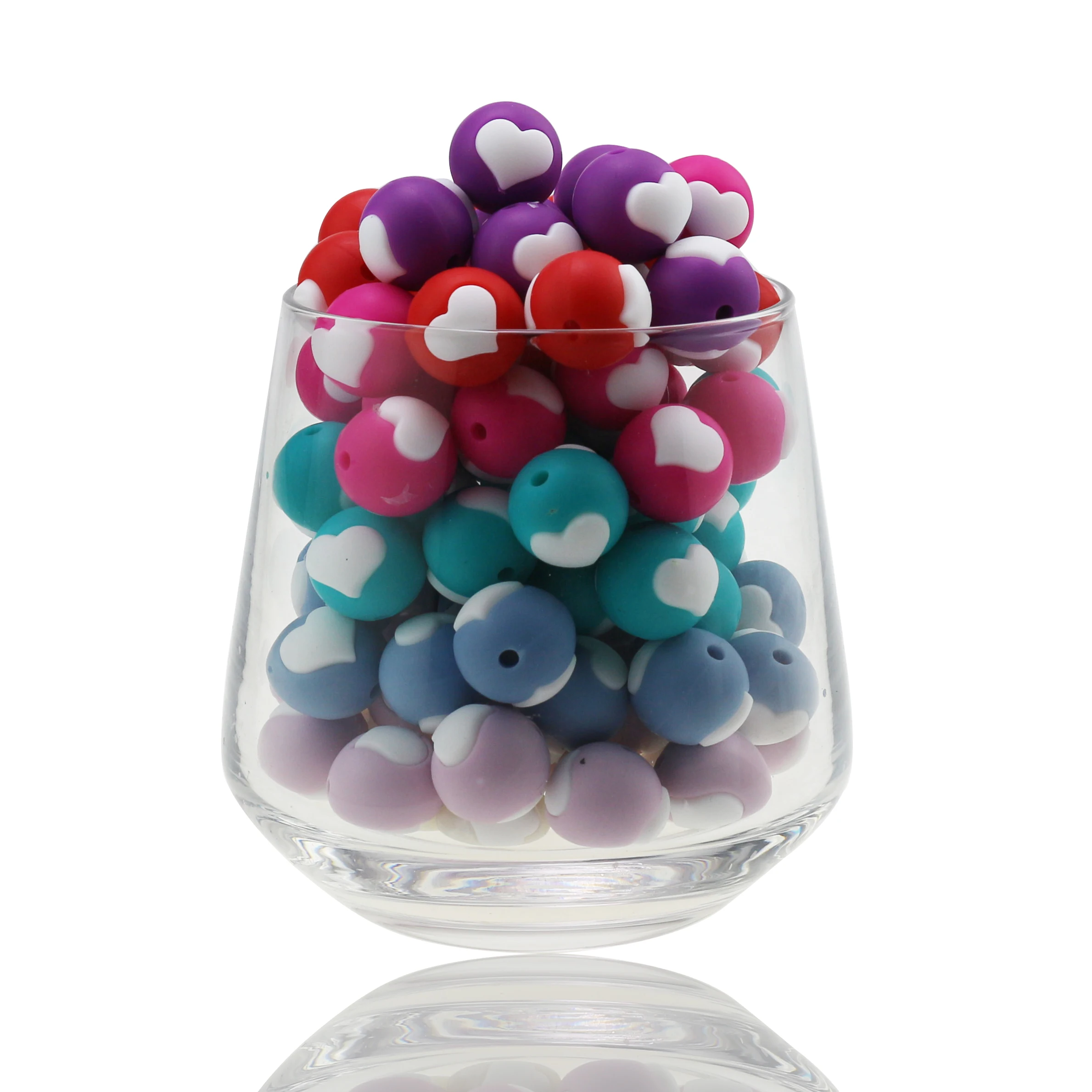 Новое поступление BPA бесплатные Силиконовые бусы круглые силиконовые сердечки.