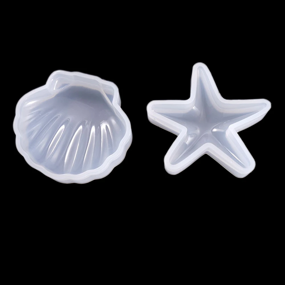 1psc прозрачный Морская звезда Shell Форма силиконовая форма для литья под давлением