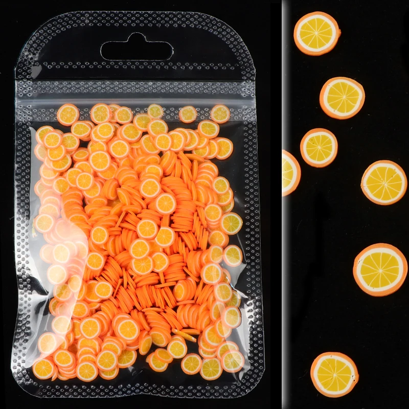 10 г/пакет смешанные стили 3D фрукты крошечные ломтики Стикеры из полимерной глины