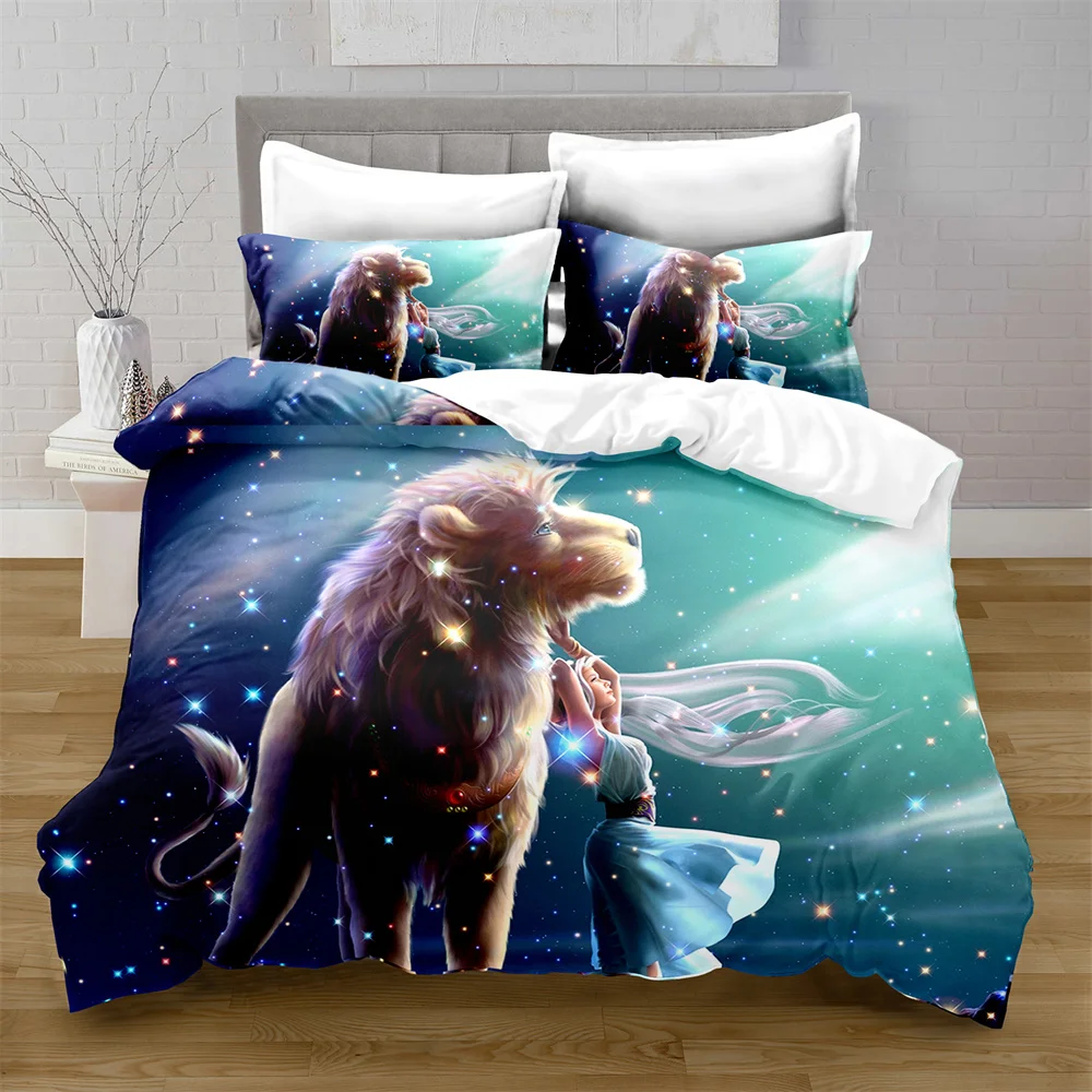

Lion 3D digital printing bedding animal duvet cover and pillowcase 2/3PCS US/AE/UE full-size queen-size bedding set