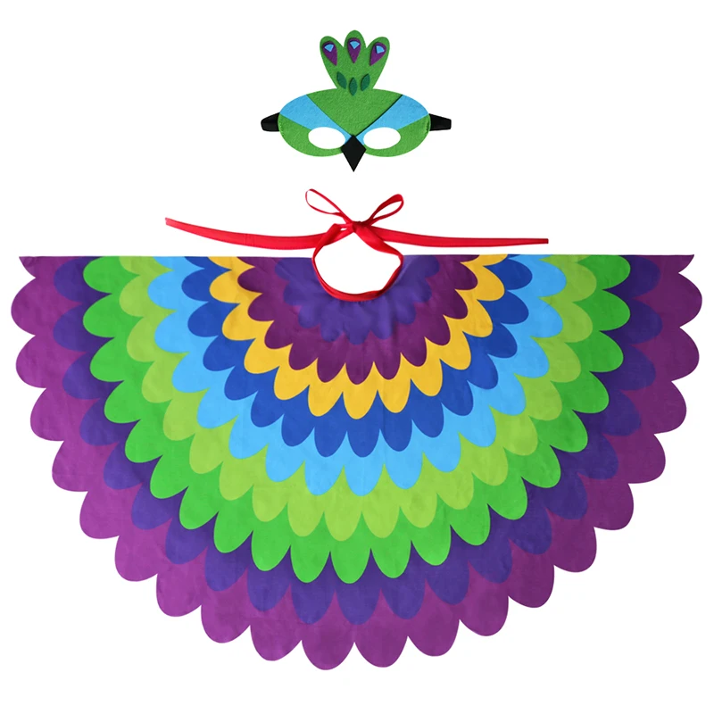 Красивые Модные Зеленые разноцветные карнавальные костюмы с птицами Детские