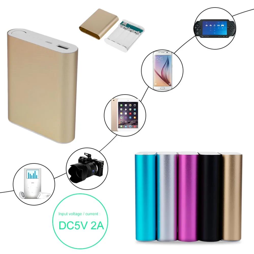 10400mAh DIY Power Bank 4*18650 Battery Box Case Kit Universal USB External Backup Charger Powerbank For All Cell Phones | Электроника