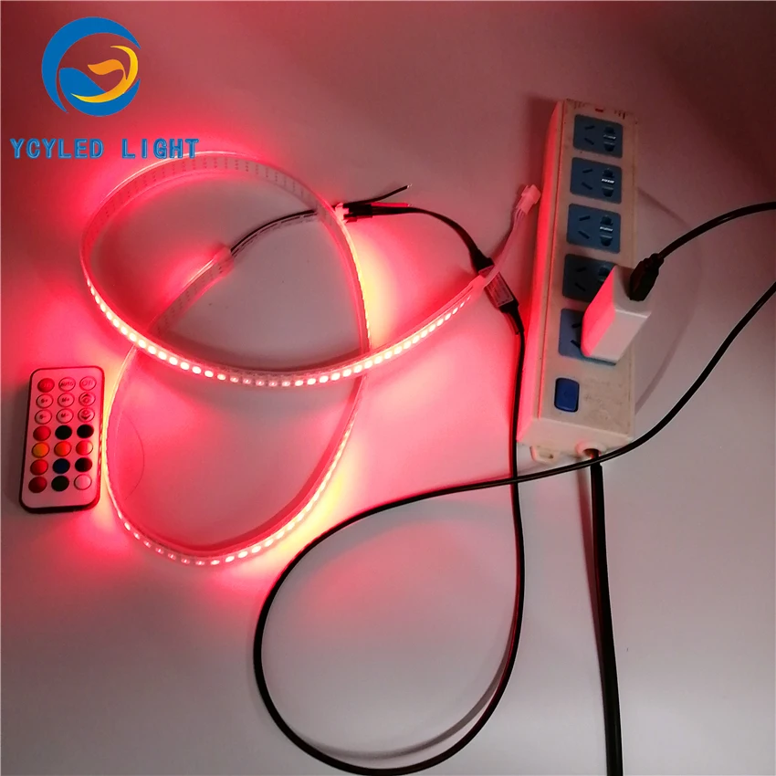 1 м 5 в usb ws2812b 144 светодиодов цифровой программируемый адресуемый 5050smd rgb Светодиодные полосы света ws2812 Светодиодная лента с радиочастотным пультом дистанционного управления