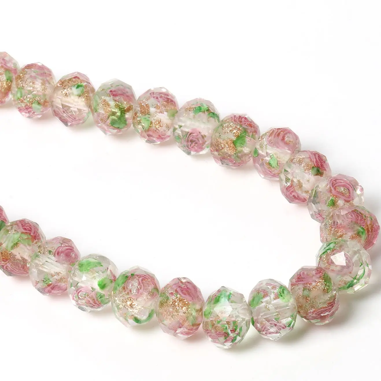 Светильник-розовые бусины из муранского стекла в форме цветка граненые