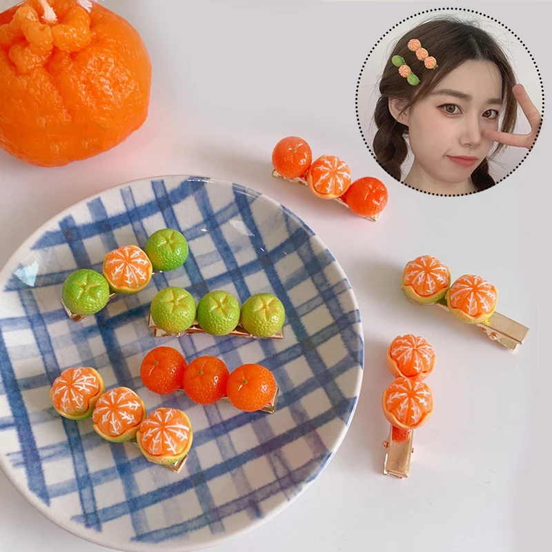 

Orange Hair Clips Women Funny Fruit Hairpin Barrette Grils Cute Orange Barrette Hairgrip Headband Kid Baby Girl Hair Accessories