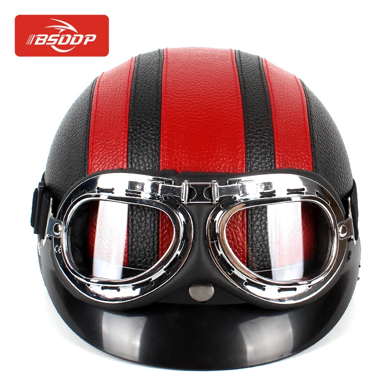 Мотоциклетный шлем + очки для скутера велосипедный Ретро Harley Davidson Fat Sotail Deluxe/Electra