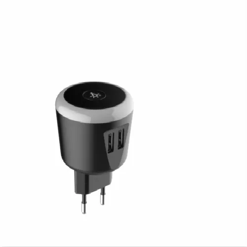 EU VOXLINK 5V2. 4A дорожное зарядное устройство Зарядное устройство с светодиодный ночной Светильник для зарядки с двумя портами usb для iPhone samsung Xiaomi путешествия универсальный Зарядное устройство - Тип штекера: EU