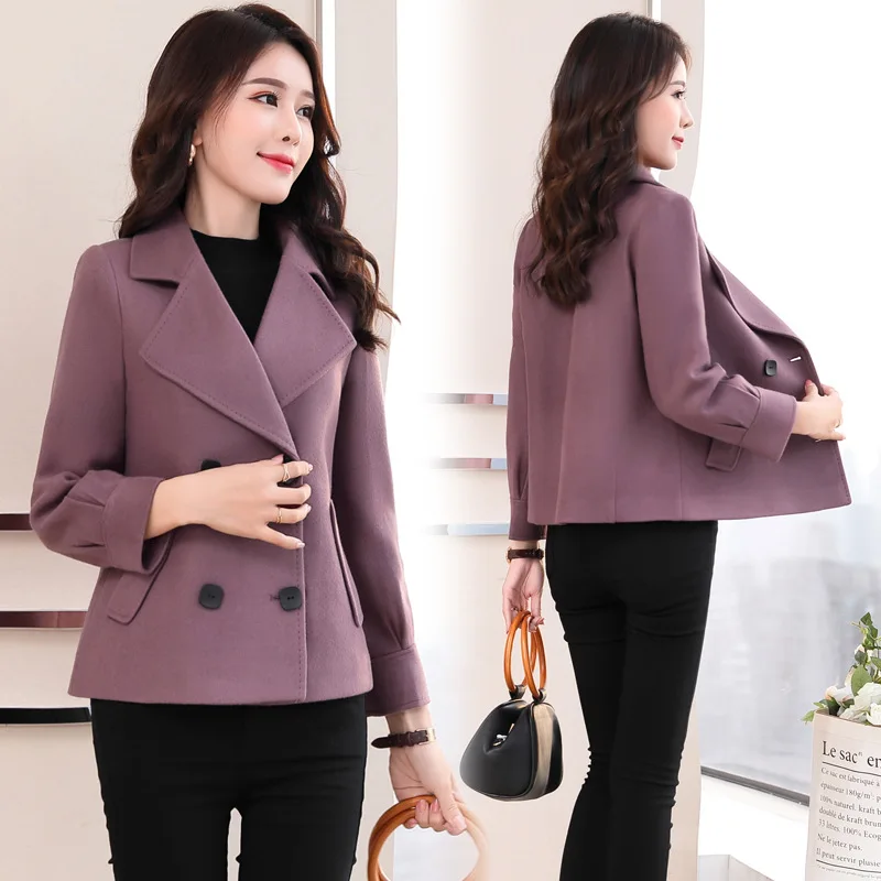 Женская короткая куртка шерстяное пальто свободного покроя размеры 2021 M--3XL |