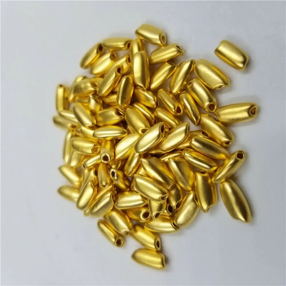 

1PCS Authentic 24K Yellow Gold Luck Rice Shaped Bead Pendant / Within 0.2g Small Size