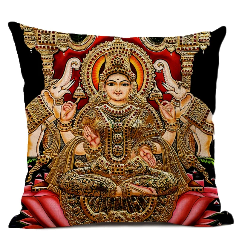 Национальные декоративные подушки льняные в индийском стиле наволочки для