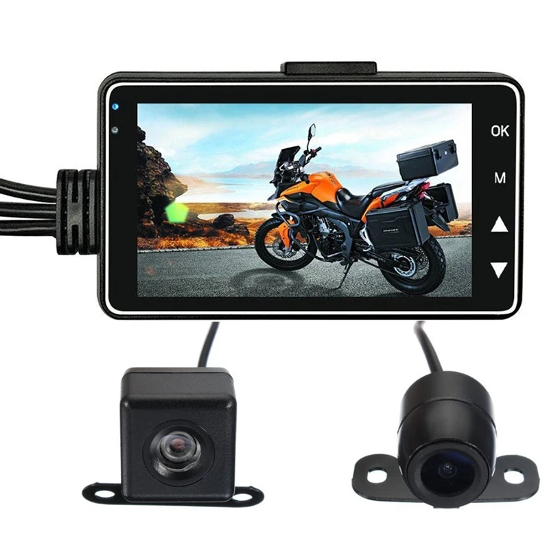 Motorcycle Car Camera High Definition Night Vision 720P 3 '' Double Lens Waterproof Vehicle Driving Recorder MT01 |