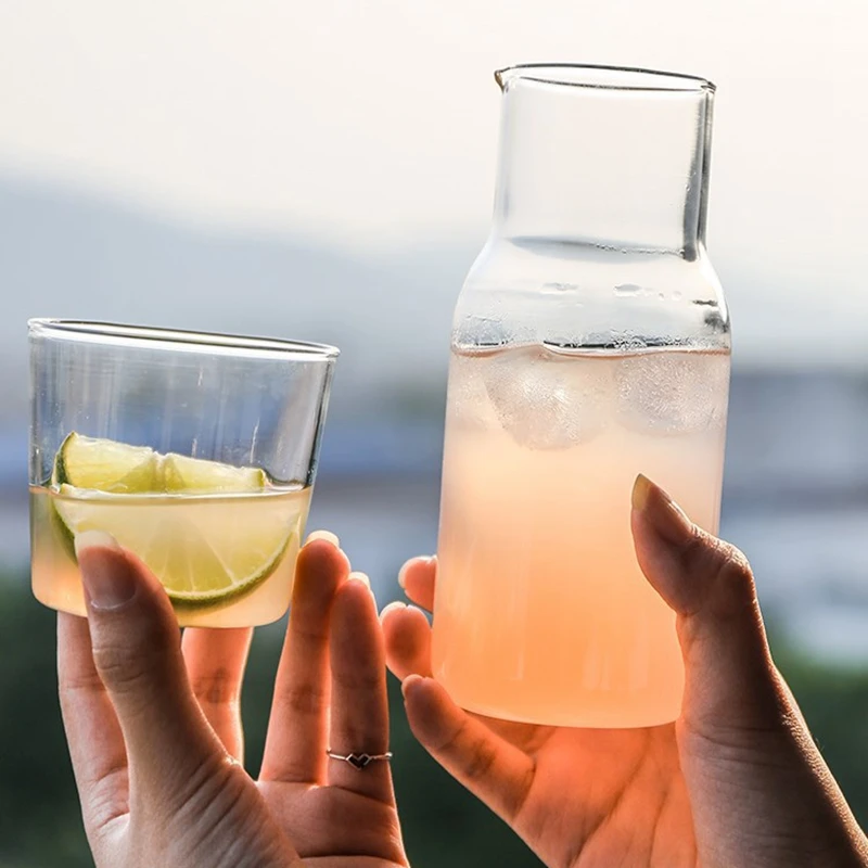 Стеклянный чайник для холодного напитка Набор чашек дома путешествий