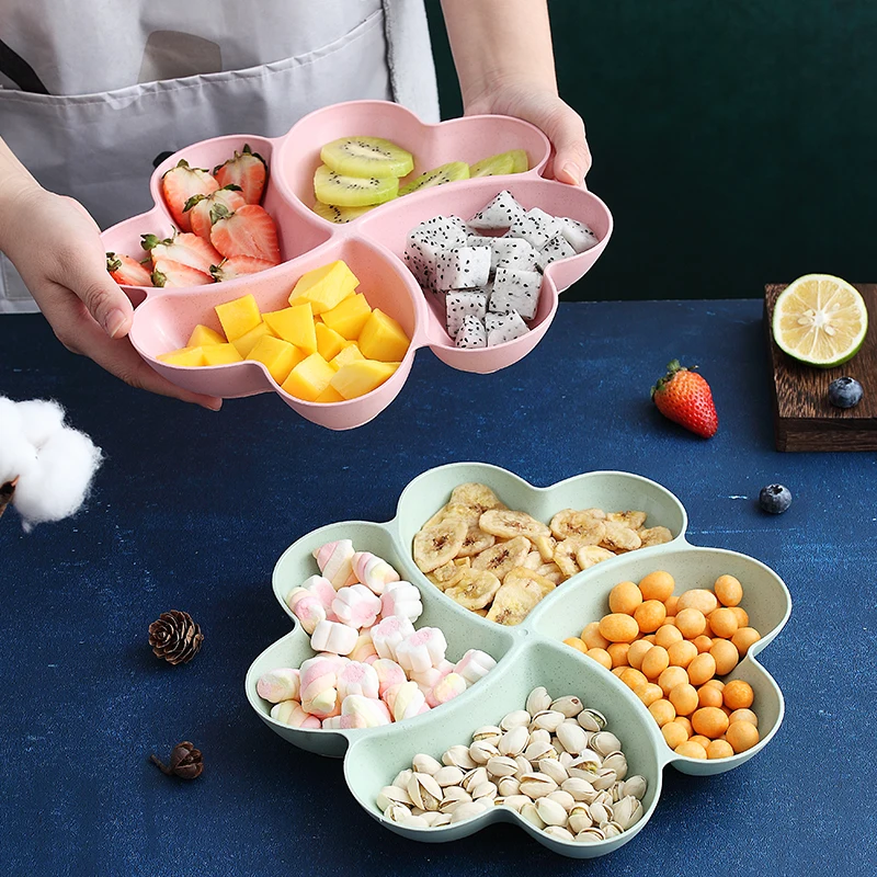 

Creative New Year Dried Fruit Plate Guest Living Room Home Snack Plate Divided Candy Plate Light Luxury Melon Seed Plate