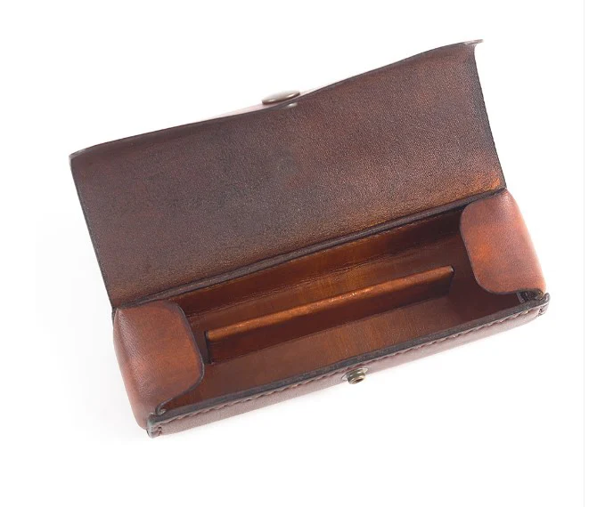 Ретро стиль пенал винтажная авторучка сумка из натуральной воловьей кожи