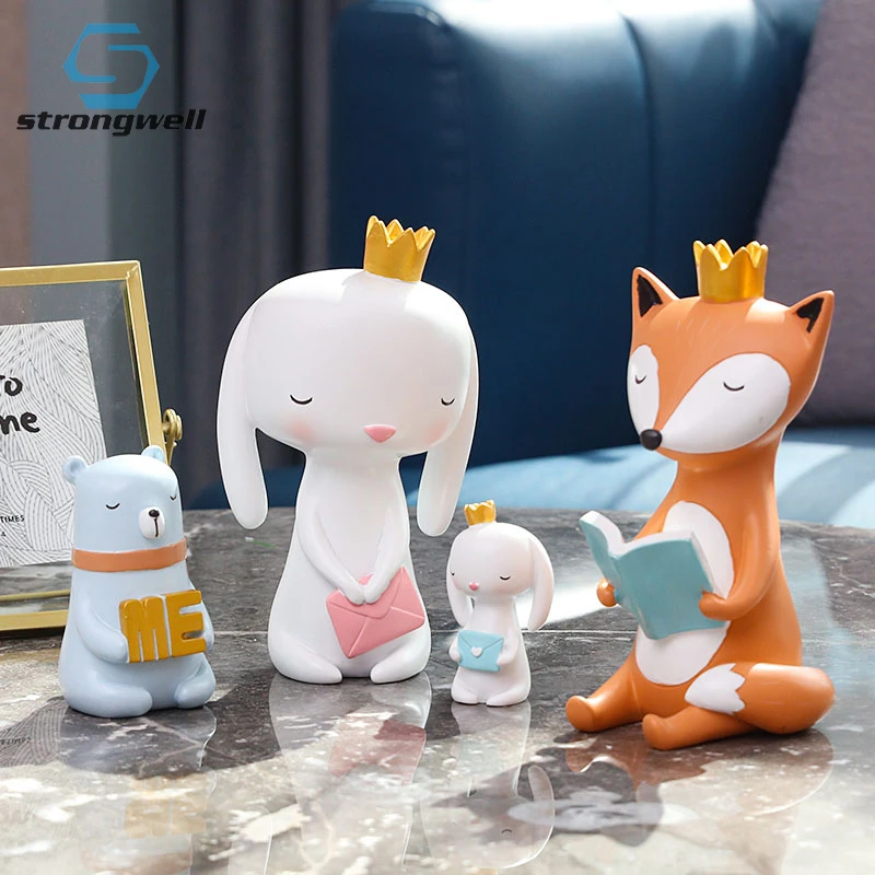 

Креативная Миниатюрная модель мультяшного животного Strongwell, украшения для дома, детские игрушки, полимерная скульптура, украшения для торта