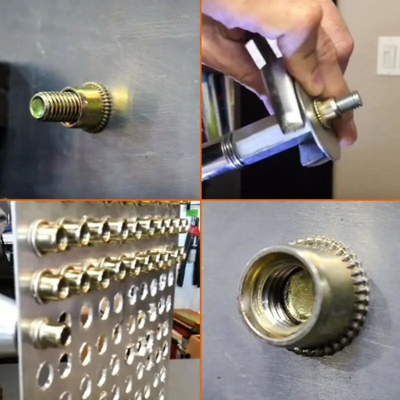 

Set Rivet nut Carbon steel Fastener M6*15 Screw Threaded Equipment Flat head Insert Nutsert Tool