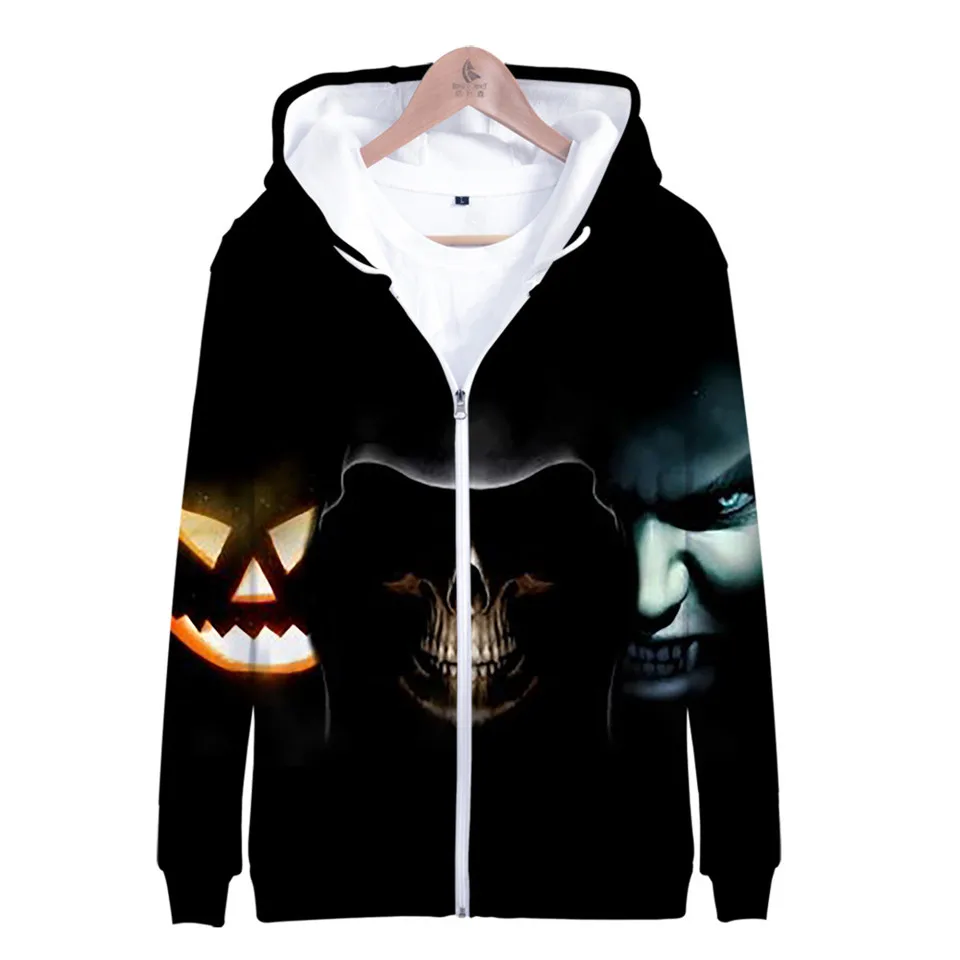 

Halloween Creative Clown 3D Printed Hoodies Men Women Couple Zipper Hoodie Sweatshir Casual Streetwear Jacket Coat Clothes