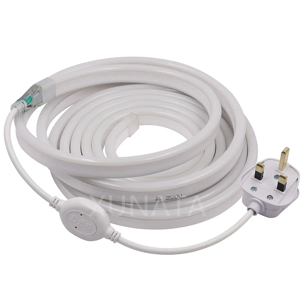 220V Неоновые Светодиодные ленты огни 2835 1 м-100 м ленты 120 светодиодный s/M Водонепроницаемый светодиодный лента с UK Мощность штекер 24Key IR RGB контроллер