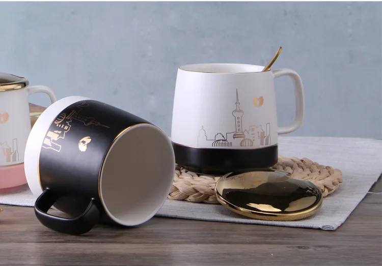 Персонализированные большие керамические кофейные кружки пара скандинавские