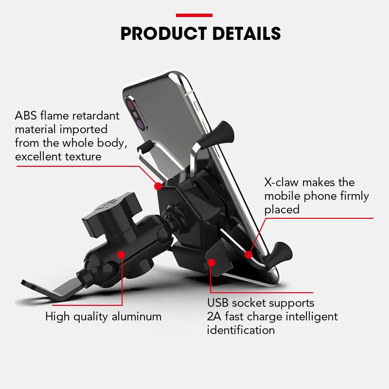 Универсальный держатель для телефона USB мотоцикла велосипеда мотокросса GPS 3 6