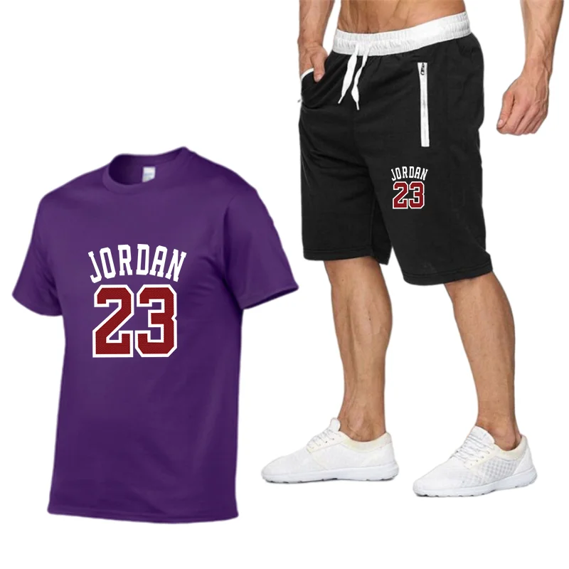 

2021 Hot-Selling Summer T-Shirt Pants Set Casual Brand Fitness Jogger Pants T Shirt Hip Hop Fashion Men's Tracksuits