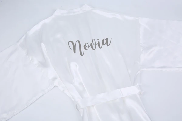 silver novia Великолепный mauve халат novia Атласный халат для женщин испанский женитьба hermana de la novia dama de honor халаты для невесты - Цвет: silver novia