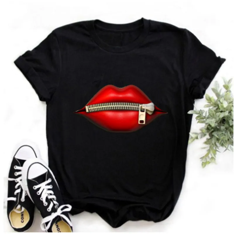 Fashion Red Mouth Lip T Shirt Women Girl Black Tshirt Summer Funny Leopard Top Graphic Shirt Vogue Harajuku Femme T Shirts Fashion Red Mouth Lip T Shirt Women Girl Black Tshirt Summer Funny Leopard Top Graphic Shirt Vogue Harajuku Femme T Shirts
