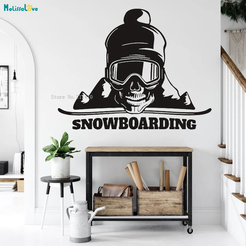 Ing Ski Wall Sticker Home Decor Extreme Sports For Young Man Skull Shape Tricks Activity Vinyl Murals Yt3948