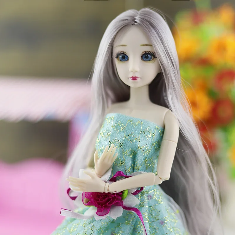 

2020 New 30cm Fashion Doll 1/6 BJD Dolls Body Make-up 3D Eyes Long Wig Hair Beautiful Princess Baby Girl Dolls DIY Toy for Girls