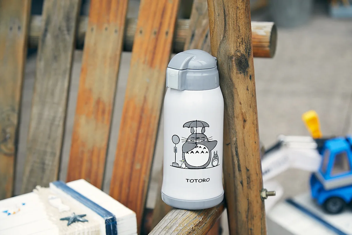 Oussirro 600 мл Totoro прекрасный термос милый детский термос с кружка с соломкой 304 термос из нержавеющей стали