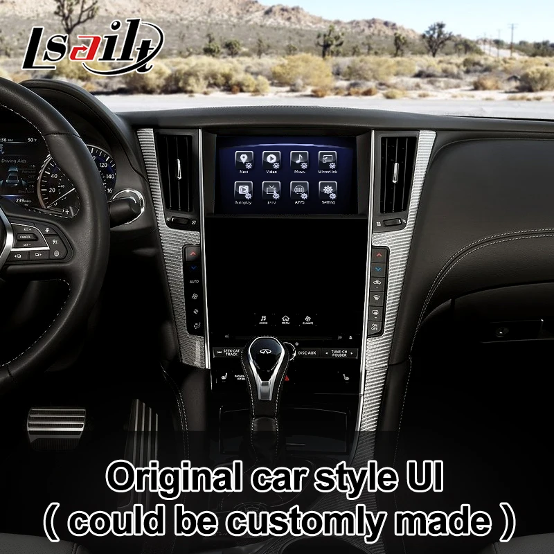 Android gps навигационная система для Infiniti Q50 Q60 видео интерфейс коробка с Carplay youtube четырехъядерный waze Яндекса заднего вида
