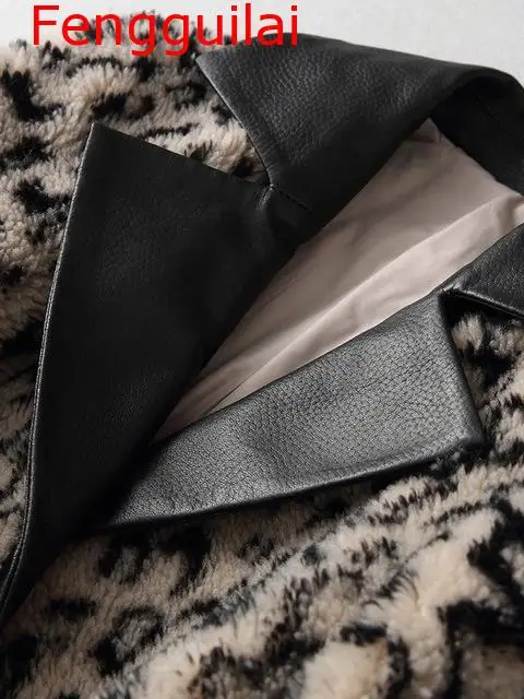 Зимние Роскошные леопардовые пальто из искусственного меха куртки с воротником