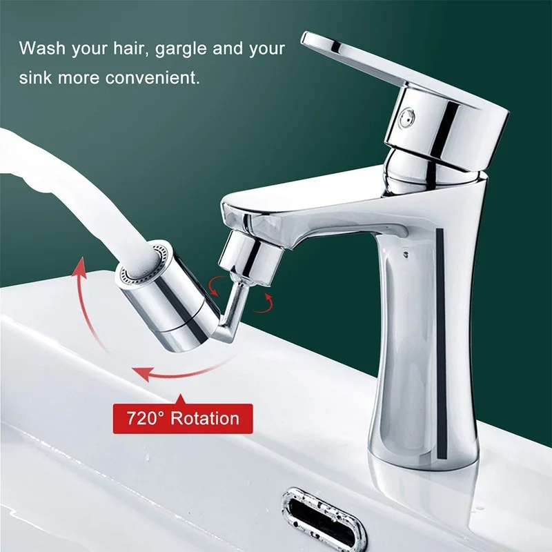 

720 Degree Rotatable Tap Aerator Universal Splash Filter Saving Faucet 2 Water Exit Modes Sprayer Head Bathroom Filter Bubbler