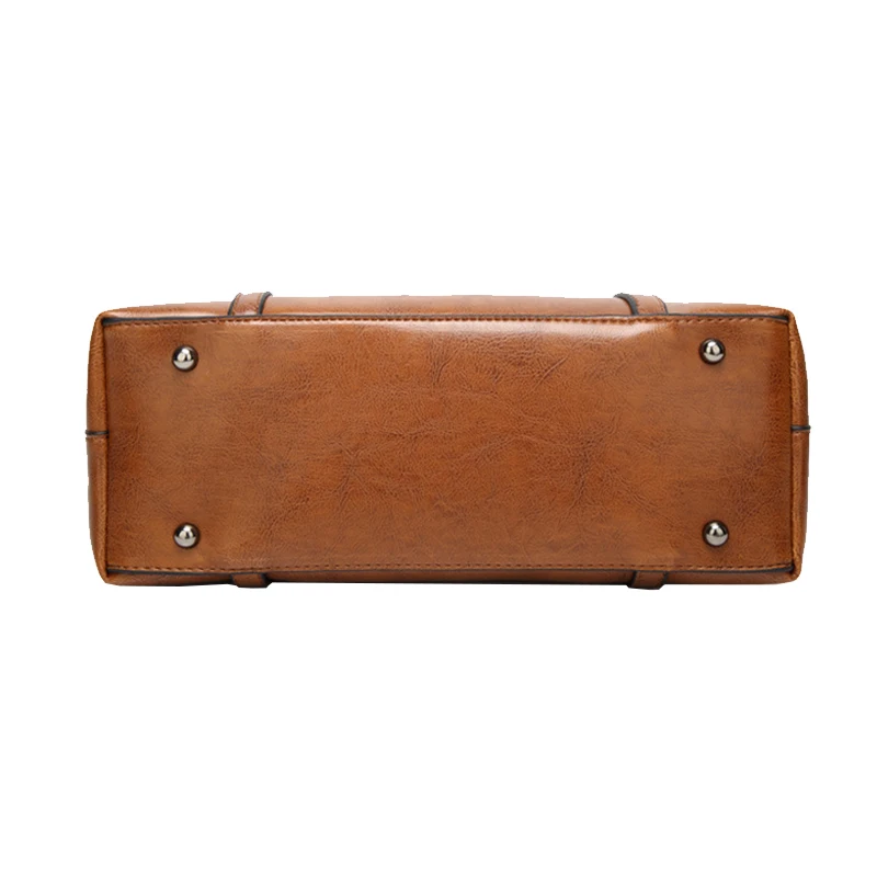 

Fashion Waxy Leather Handbag For Women Large Capacity Fashion Ladies Tote Bags Vintage Crossbody Shoulder Bag Dropshipping