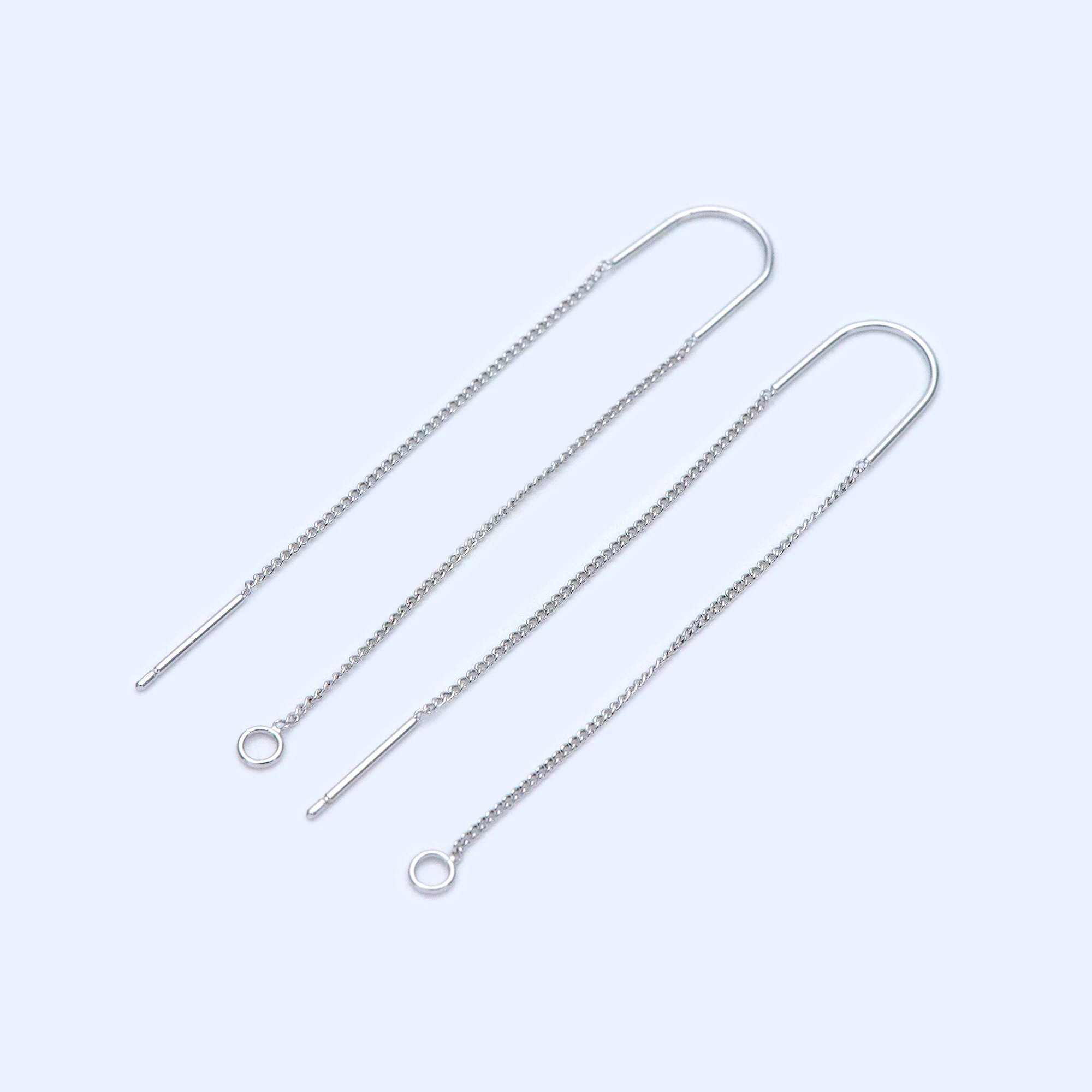 Серебряные серьги-гвоздики для ушей серебряные с колечком-гвоздиком цвет не