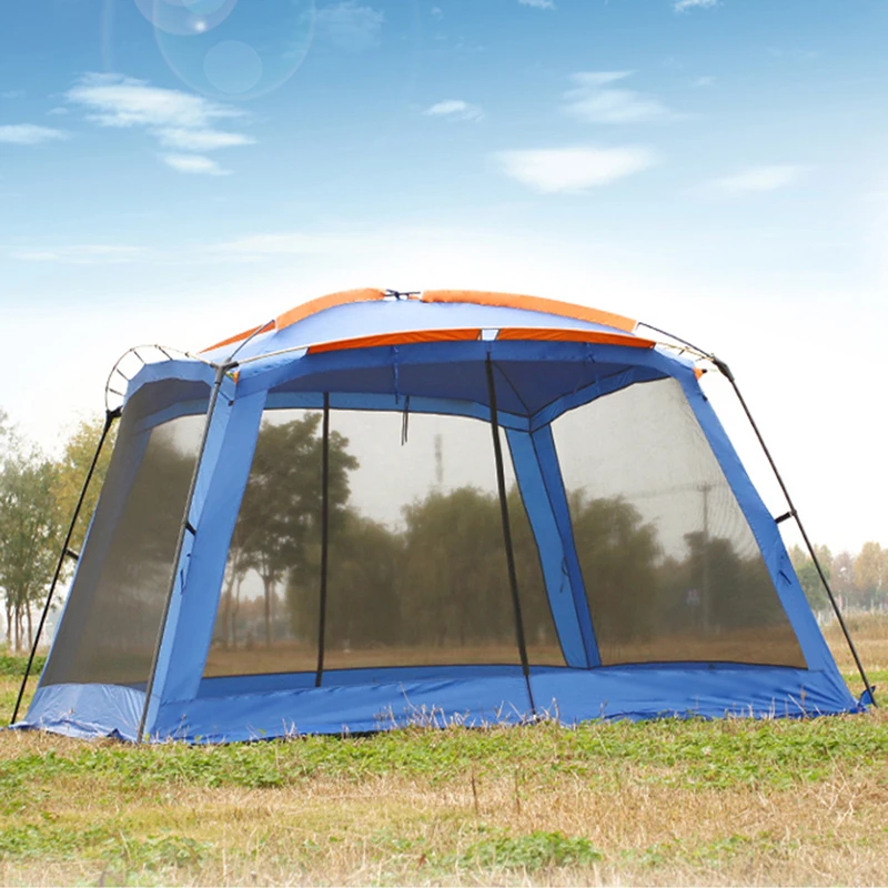 

5-8 Person Ulterlarge 365*365*210CM High Quality Large Gazebo Sun Shelter Camping Tent Carpas De Camping Beach Tent