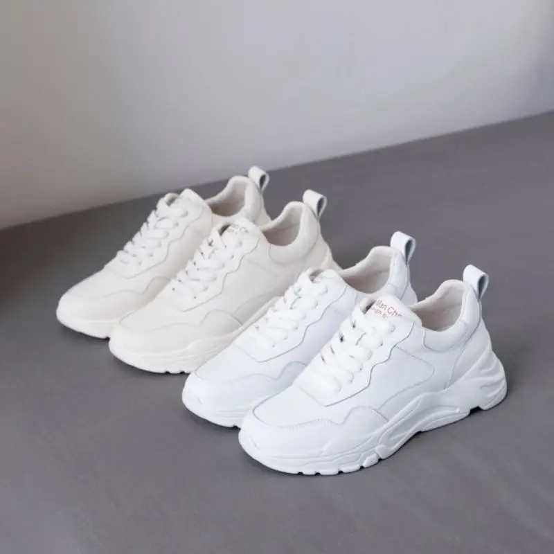 FITWEE Женские кроссовки из натуральной кожи с перекрестными ремешками туфли на