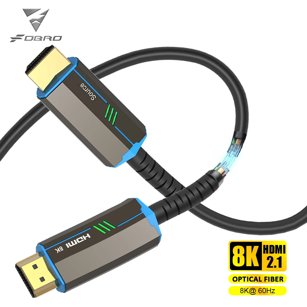 FDBRO 8K HDMI 2.1 Cable Fiber Optic Hdmi 120Hz 48Gbps HDR HDCP for HD TV Box Projector Ps3/4 Ultra High Speed Computer | Электроника