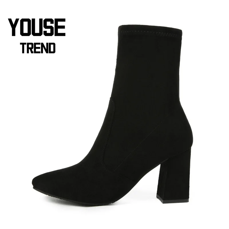 Женские ботинки в классическом стиле Ботинки на толстом каблуке ботильоны