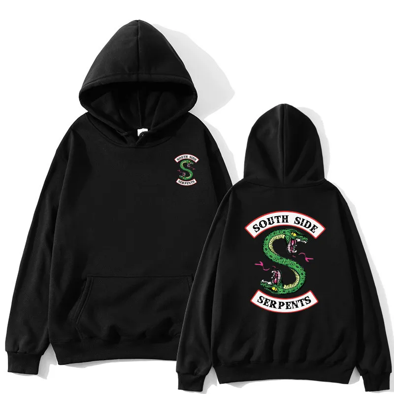 

New Men Hoodies Snake Printed Hooded Riverdale Harajuku Serpents Hoodie Funny Anime Sweatshirts Women Pullover Tracksuit Outwear